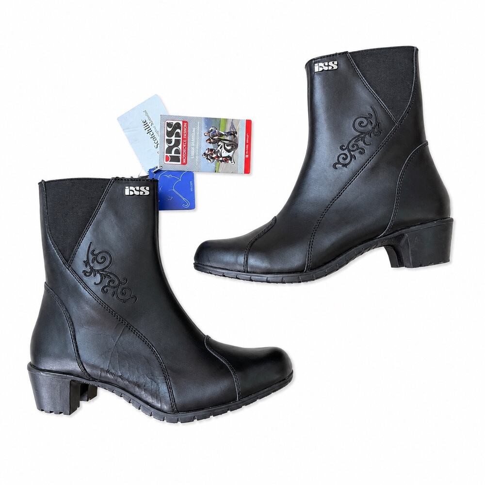 iXS Lea II Women’s Motorcycle Boots Black Leather soltoTEX Waterproof Size 9